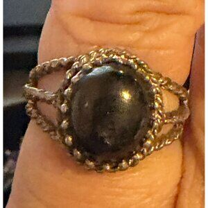Ring Size 5.5 Sterling Silver 925 Women Onyx Semi-Precious Stone